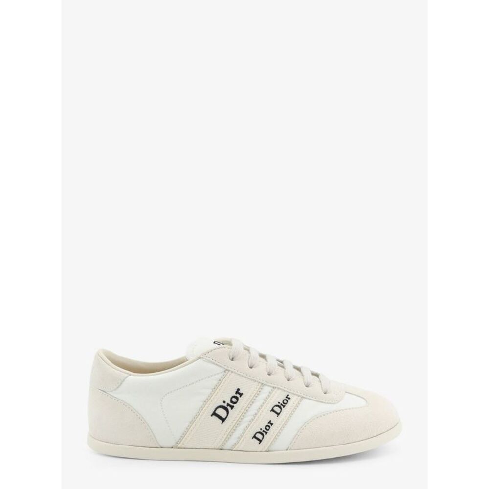 Dior Women Leather Ribbon Sneakers With Embroidered Logo On The Side